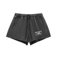 To The End Washed Raw Edge Drawstring Shorts