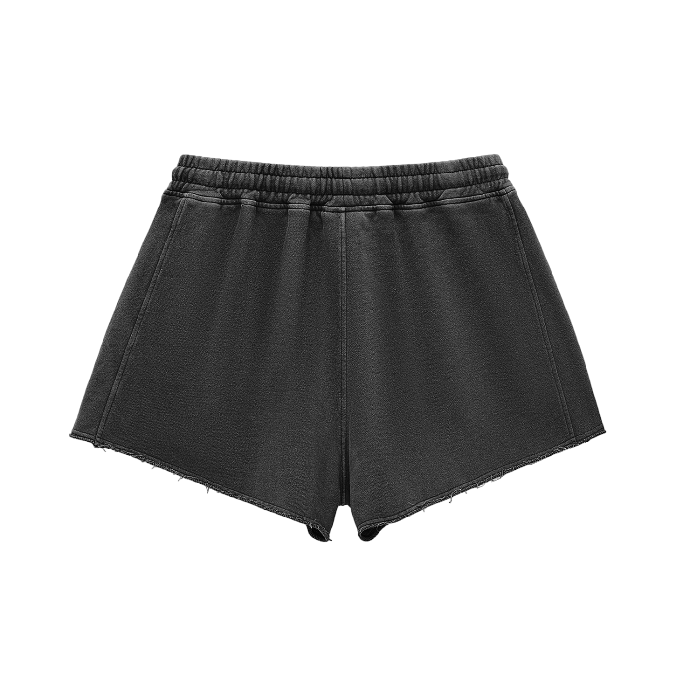 To The End Washed Raw Edge Drawstring Shorts