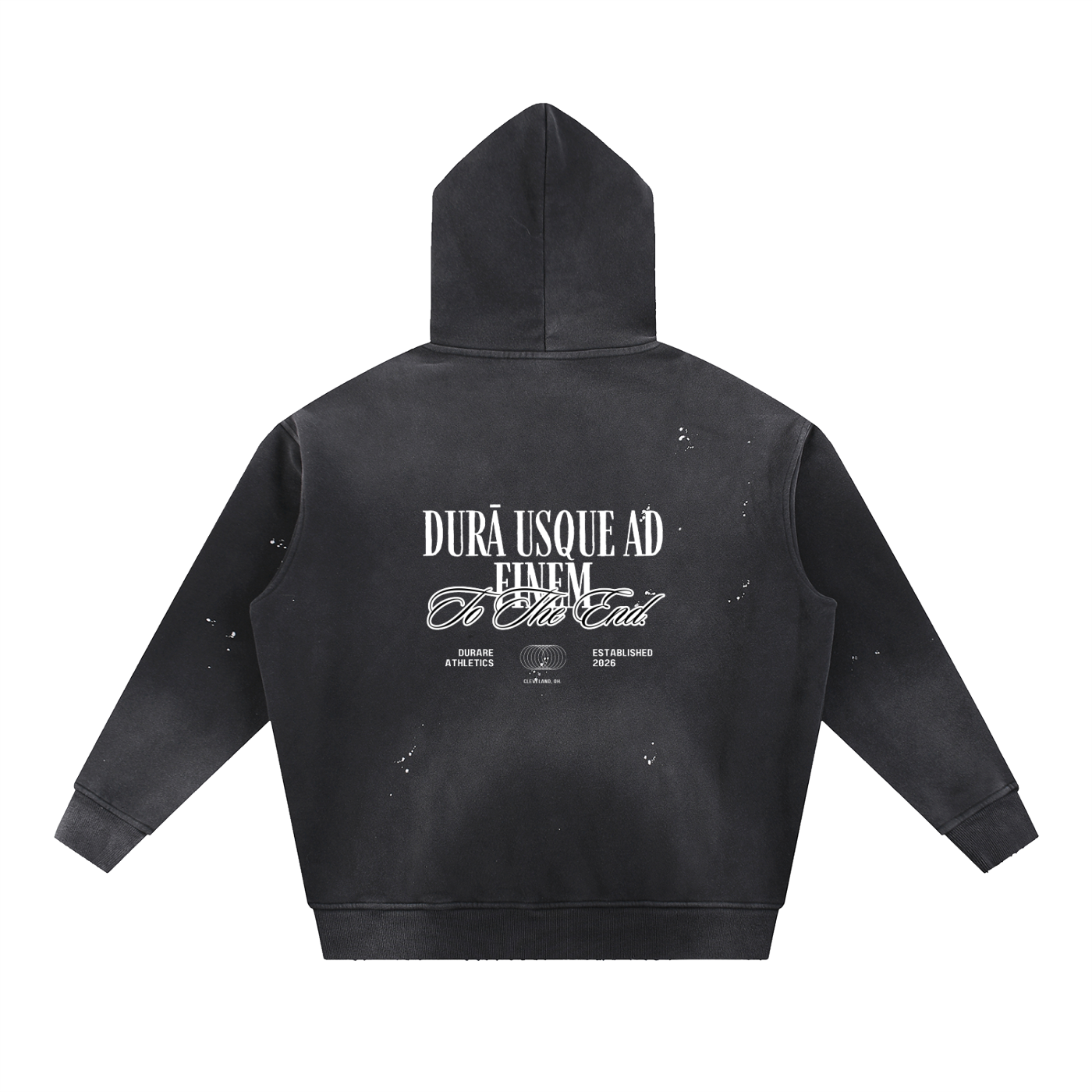 To The End Vintage Washed Frayed Fleece Hoodie