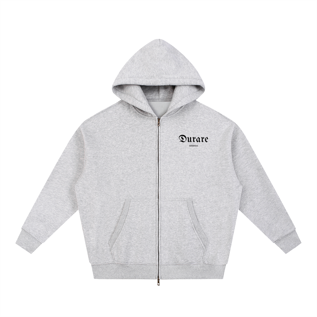 To The End Zip-Up Essential Oversized Fleece Boxy Hoodie