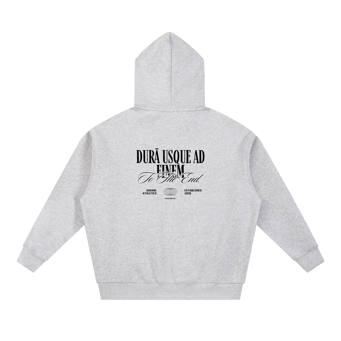 To The End Zip-Up Essential Oversized Fleece Boxy Hoodie