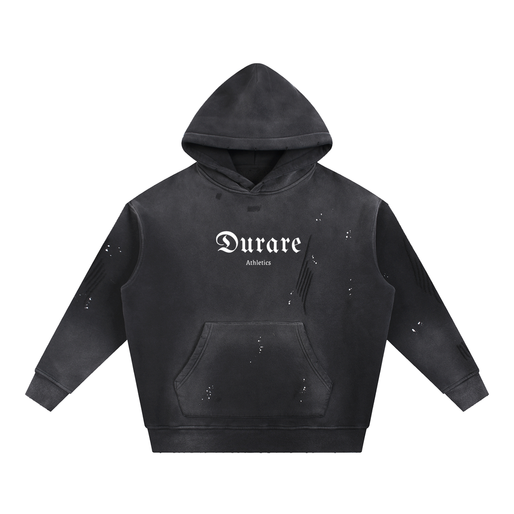 To The End Vintage Washed Frayed Fleece Hoodie