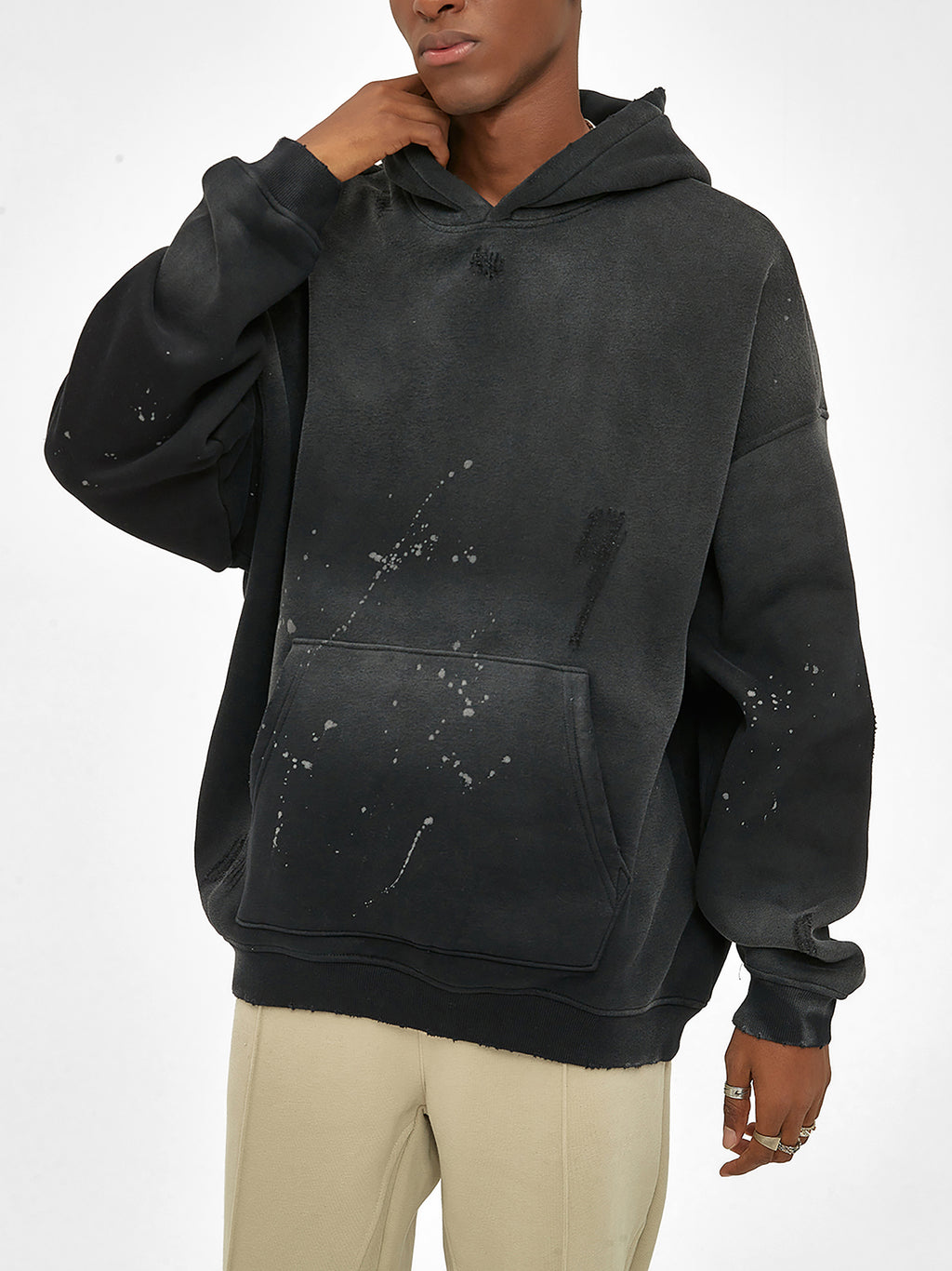 To The End Vintage Washed Frayed Fleece Hoodie