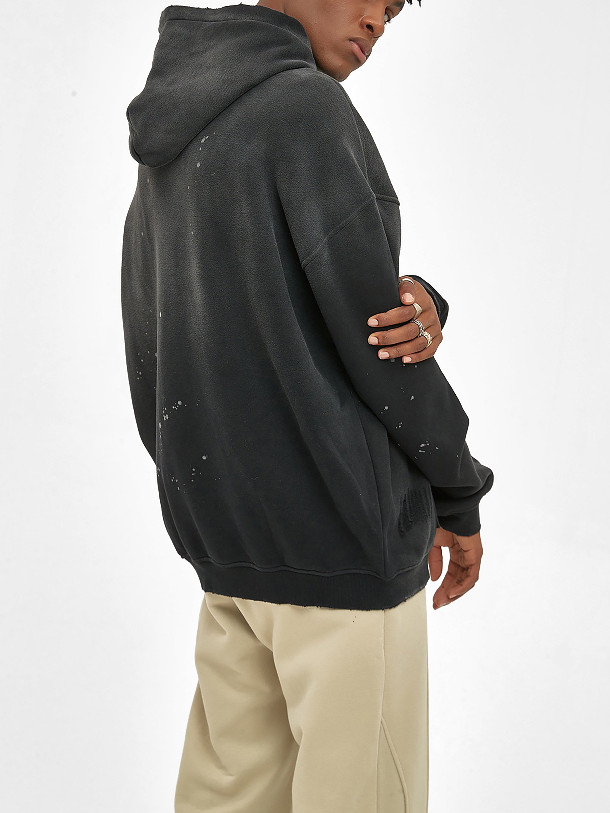 To The End Vintage Washed Frayed Fleece Hoodie