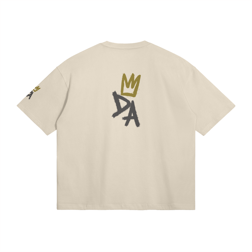 Durare Graffiti Tee featuring a modern boxy silhouette with drop shoulders and unique graphic design on the back.